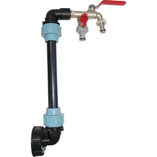 IBC Swan Neck 3/4 Inch IBC Adaptor With Outlet Tap IBC Tank Accessorie Multi-Purpose Threaded Connection PE IBC Adaptor Supplies