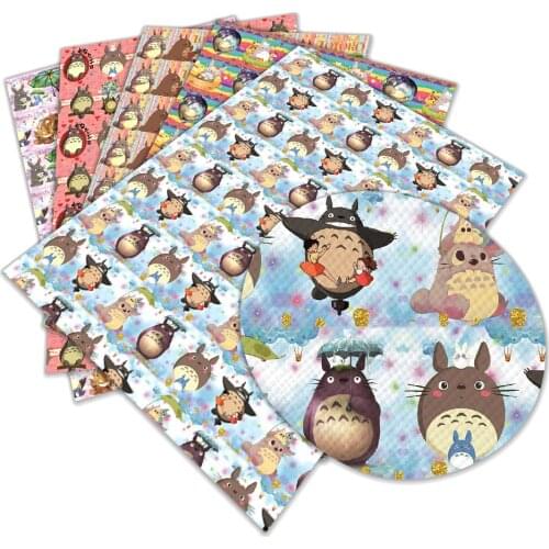 Kawaii Japanese Cartoon Sheets Faux Artificial Leather Printed A4 22x30cm for DIY Handmade Sewing Clothes Supplies Decor