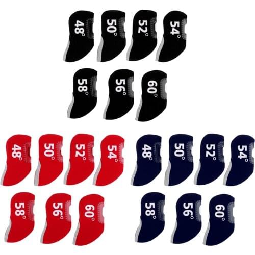 Pack 7 Sports Golf Club Iron Putter Headcover Head Cover Protector Set Accessories - Different Degrees - Durable & Portable
