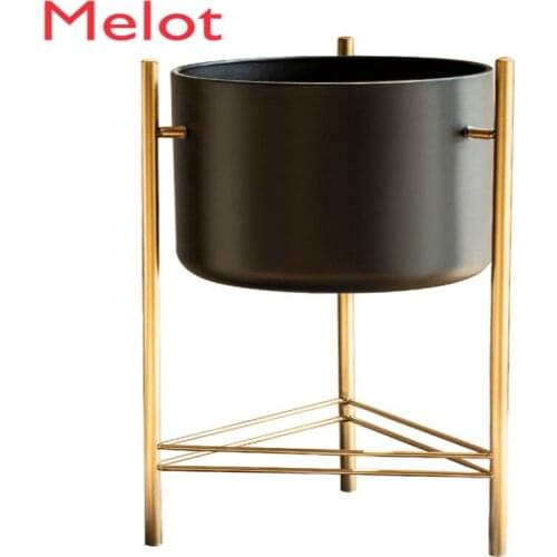 Creative Iron Flower Stand Nordic Pot Balcony Living Room Interior FloorStanding Simple Home Decoration Space Saving Wine Holder