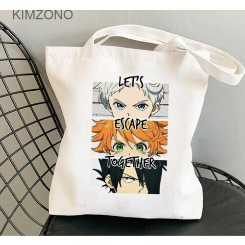 The Promise Neverland shopping bag reusable canvas cotton shopping shopper bag woven cloth sac cabas foldable sacolas