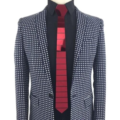 Fashion Slim Striped Burgundy Necktie Wedding Party Mirror Wine Hexagon Tie Plain Plaid Dark Red Ties Classy Bling Unique