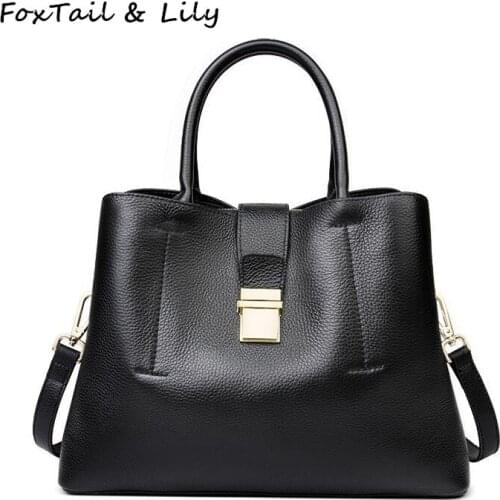 Foxtail & Lily Popular Genuine Leather Bucket Bag Luxury Handbags Women Bags Designer Real Leather Tote Shoulder Crossbody Bags