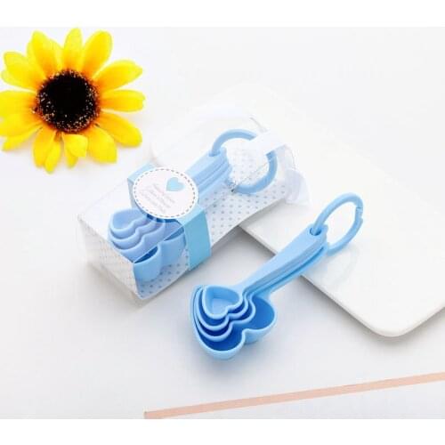 Adorable Heart Baby souvenirs of Love Measuring Spoon Favors for Baby Shower favors and birthday Party gift 100 sets (4Pcs/set)