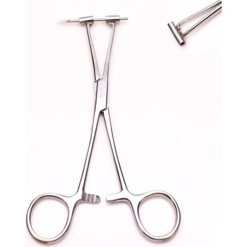 Professional Flat Needle Pipe Pliers Ear Lip Nose Nail Puncture Tweezers Body Piercing Jewelry Bucket Clamps Tool