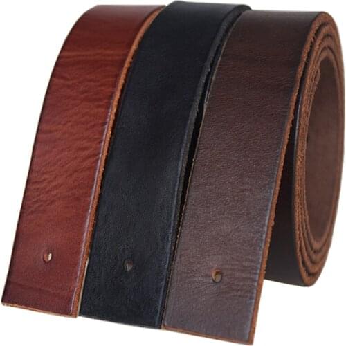 DKBLINGS Belt mens leather head layer pure leather belt body needle buckle real leather straps 3.8cm wide NO buckle