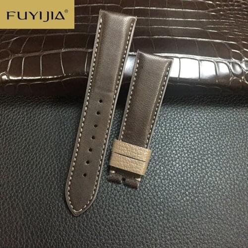 FUYIJIA Custom Goatskin Watchbands Handmade Genuine Leather Belt Men Women Watch Band 18MM 20MM 22MM Top Brand Strap Waterproof