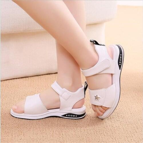 Girls' sandals summer 2021 new fashion leisure princess shoes soft sole anti slip open finger childrens beach shoes