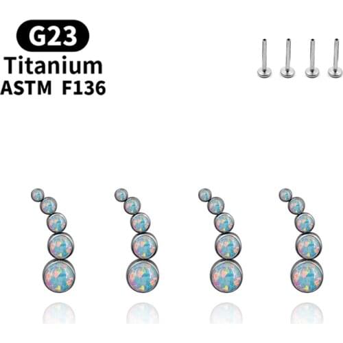 2021 Opal 16G Earrings Ring Lip Nails ASTM F136 Labret Spiral Cartilage Earrings Body Piercing Sexy Ladies Jewelry Gifts