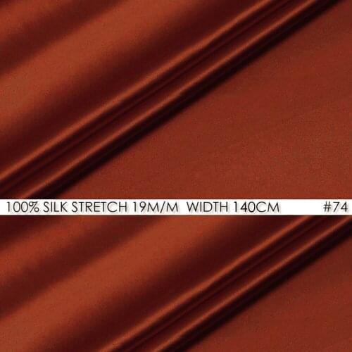 Silk stretch satin 140 cm, width 19momme High Quality Luxury Fabrics For Women Dresses Suger Red NO 74