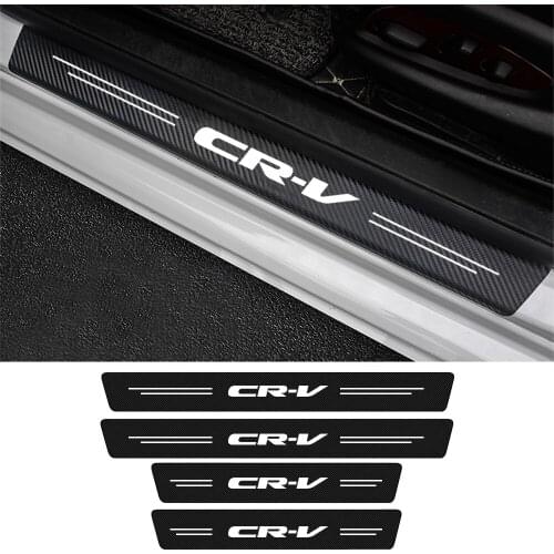 4Pcs For Honda CRV CR V 2 3 4 5 2002 2003 2004 2005 2006 2007 2008 2009 2010 2011 Car Door Threshold Sticker Tuning Accessories