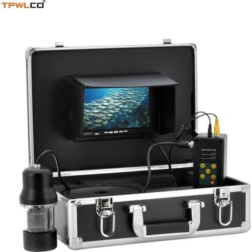 7" TFT 720P 700TVL Monitor 20m Cable Underwater Video Camera For Fishing/Ice 360 Rotation Camera With 14pcs LEDS With DVR