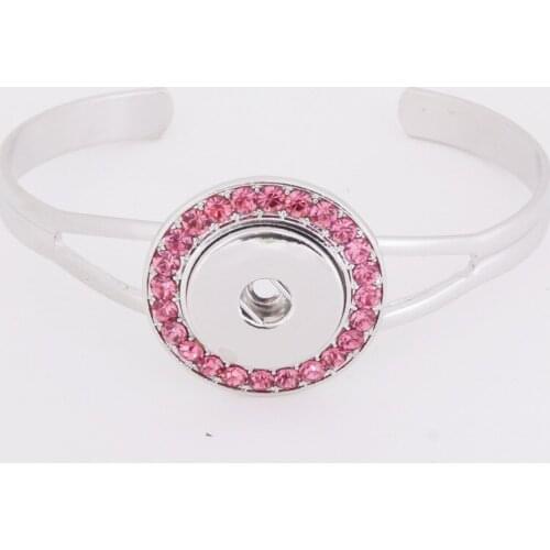 High quality Hot Rhinestone 056 flowers Interchangeable Bracelet&Bangles 18mm snap button Charms Metal Bracelets For Women gift