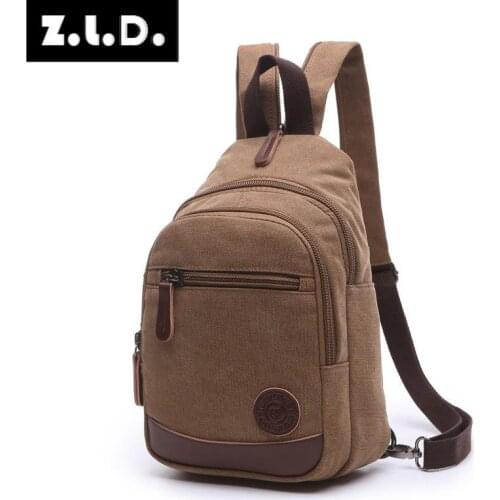 Z.L.D. New Shoulder Canvas Bag Fashion Bag Mens Large Capacity Backpack Men and women Student Backpack Mochila hombre y mujer