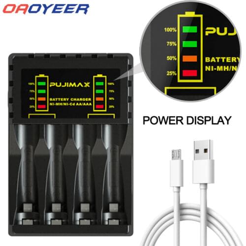 Electric Battery Charger 4 Slots Intelligent LED Indicator USB Charger Home For AA/AAA Ni-MH/Ni-Cd Battery Charger