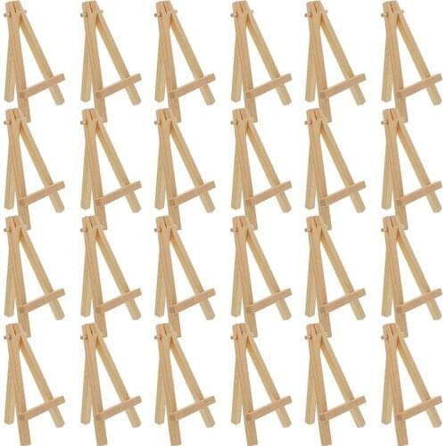 24Pcs 12.7cm Mini Wooden Display Stands, Easels, Table Top Stands, Suitable For Childrens Handicrafts, Business Cards