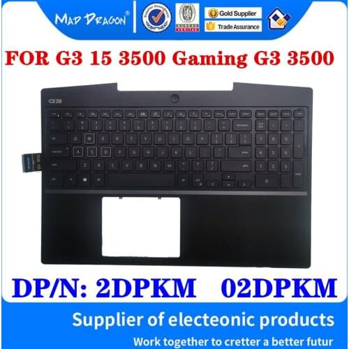 2DPKM 02DPKM For Dell G3 15 3500 Gaming G3 3500 Laptop Blue Palmrest Top Cover Upper Case Colorful RGB Backlit Keyboard Assembly