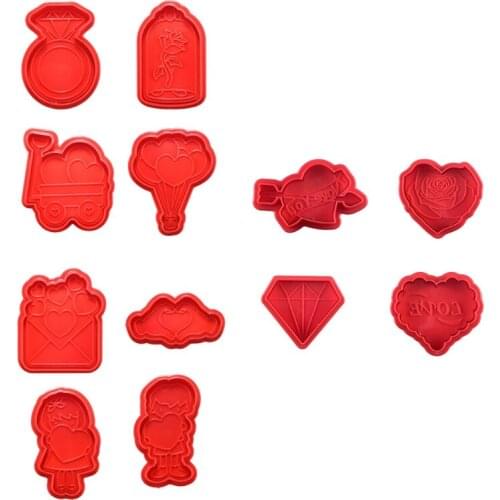 4Pcs 3D Rose Heart Love Spring Cookie Mold Biscuit Cutter Baking Mould Kitchen Cake Decorating Tool