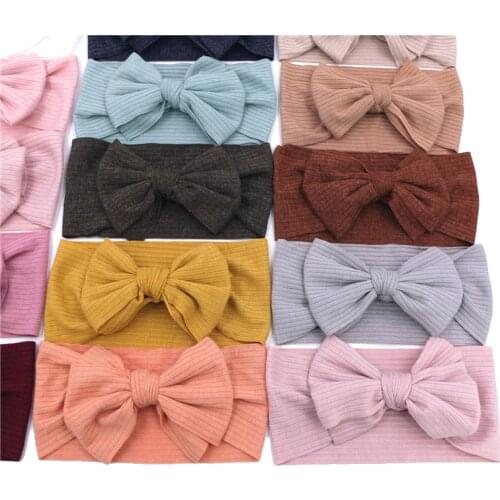4 PCS Baby Headband Wide Stretchy Nylon Hairband Headwrap Newborn Toddler Girls Elastic Hair Band Bow Turban Headband Accessory