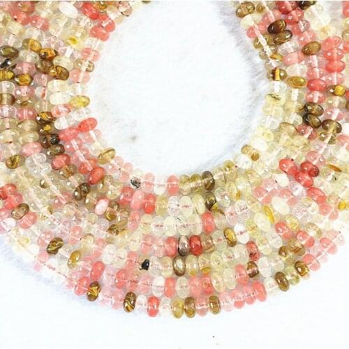 5x8mm multicolor watermelon quartz abacus rondelle faceted diy spacers accessories loose beads for jewelry making 15inch MY001