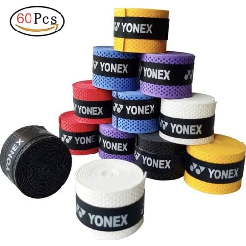 60pcs/Bag Anti-slip Badminton Racket Overgrip Over Grips Badminton Squash Racquet Tape Grips