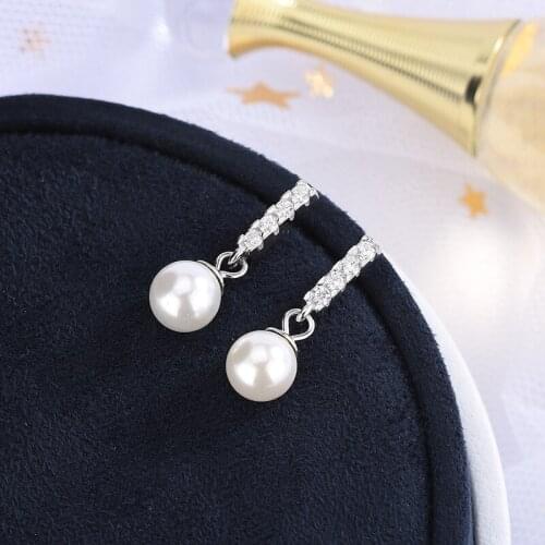 925 Sterling Silver Simple Earrings Female Natural Freshwater Pearl Earrings Fine Jewelry