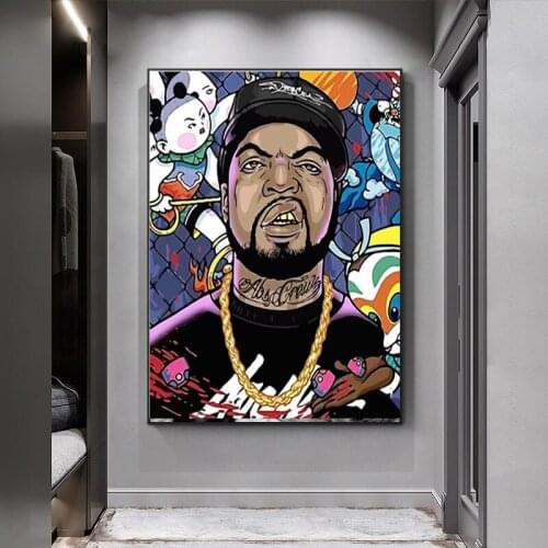 West Coast OG Rapper Canvas Painting Abstract Artistic Watercolor Graffiti Poster and Prints Picture Wall Art for Living Room
