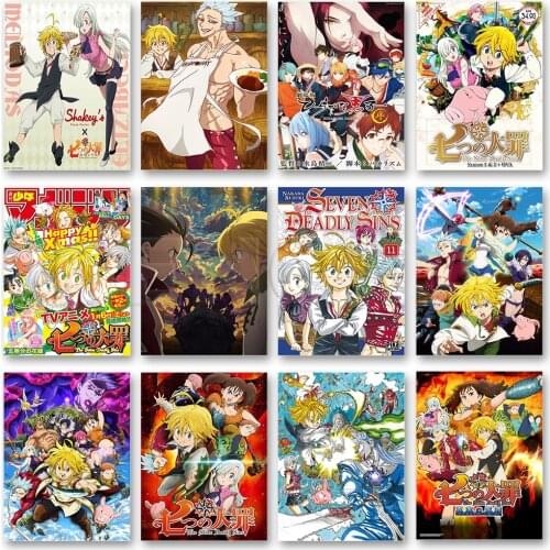Diamond Embroidery 5D DIY Japan Anime Poster Comic THE Seven Deadly Sins Posters Diamond Painting Cross Stitch Home Decoration