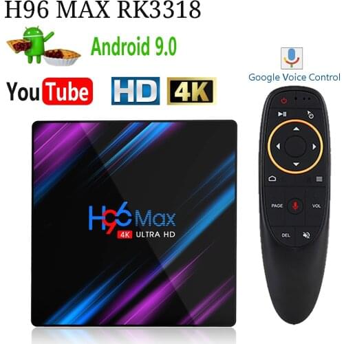 Android 10.0 smart tv boxes H96 MAX RK3318 Android TV Box Penta-core Mali-450 RK3318 Quad-Cor support 4K Built-in 2.4G/5G WiFi