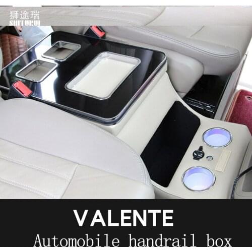 SHITURUI For Benz VALENTE W447 2014+ mvp Auto Styling Accessories Car Armrest Box Walnut Central Store Content Storage Box USB