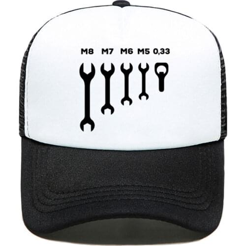 Wrench jaw spanner beer car mechanic Baseball Cap Casual Men Women Parent-child Hats Mesh Visor Outdoor Sun Hat Adjustable Caps