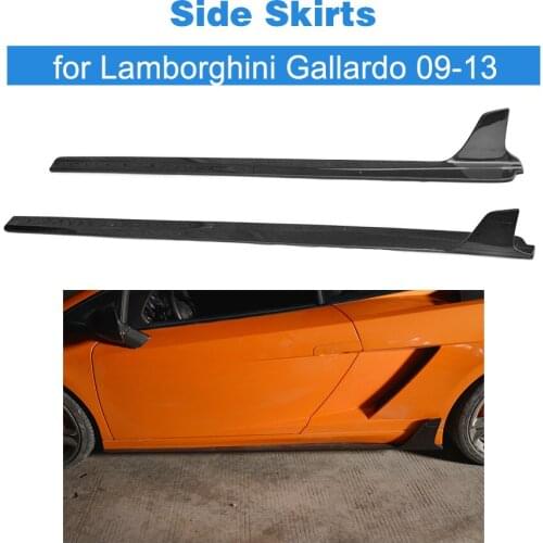 Carbon Fiber Car Side Skirts Body Apron Lip Case for Lamborghini Gallardo Coupe Convertible LP550 LP560 LP570 LP570-4 09-13 FRP