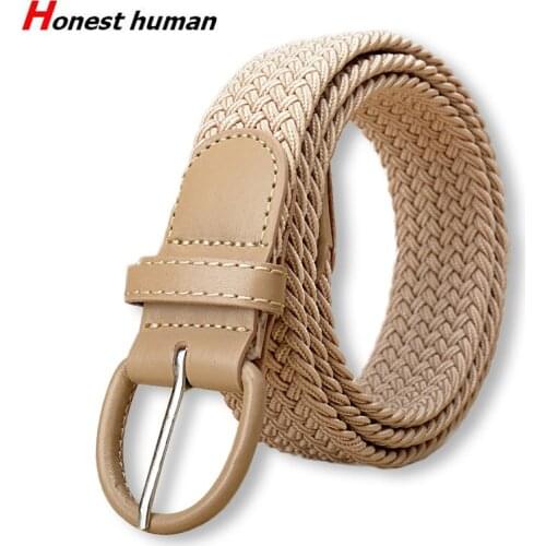 Brand Hypoallergenic Pin Buckle Elastic Belts For Men Women Nylon Knitted Casual Belt Students Jeans Waistband Black Strap 2020