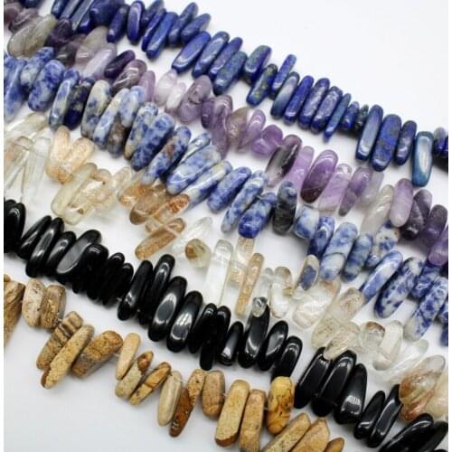 10-18mm Stick Shape 33 species Natural Stone crystal agates Beads DIY For Jewelry Making Necklace Material Strand 15