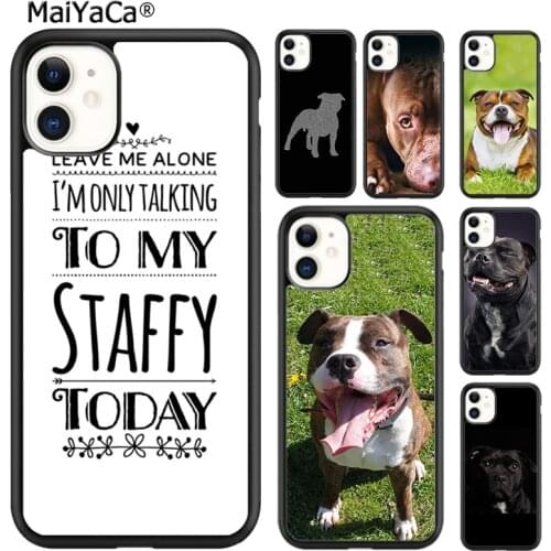 MaiYaCa Staffordshire Bull Terrier Staffy Dog Phone Case For iPhone SE 6s 7 8 plus X XR XS 11 12 pro max Samsung S8 S9 S10 shell