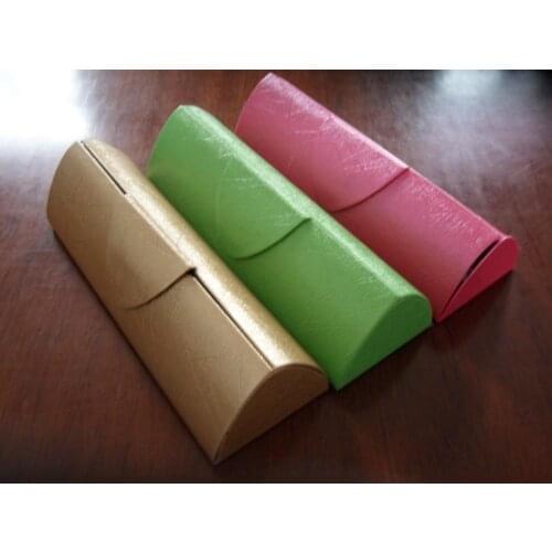 PU leather eyeglass triangle handmade magnet closure case spectacle box