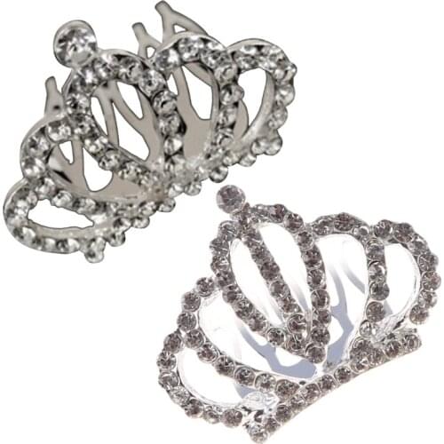 Children Girls Glitter Rhinestone Crown Hairgrip Princess Bow Small Hairpin Mini Tiara Hair Comb Clips Women Wedding Party Favor
