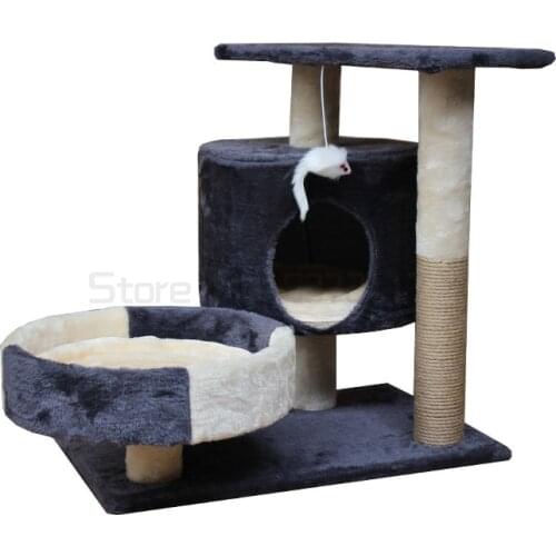 Household cat tree cat grabbing board toy vertical cat grabbing pole practical sisal cat climbing frame high altitude viewing