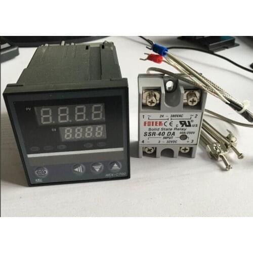 REX-C700 Dual Digital RKC display PID temperature controller REX-C700FK02-V*AN +1M thermocouple K +SSR40DA