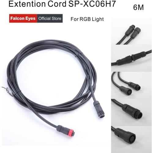 Falcon Eyes Splicing Extension Cord Wire 6m Cable for LED RGB Fotografia Selfie Light DS-712 / DS714 / DS-722 / RX-718 / RX-736