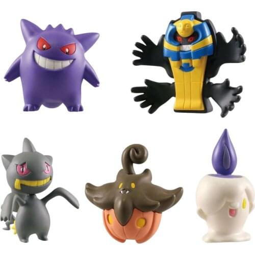 TAKARA TOMY Pokemon Anime Figures Banette Gengar Litwick Cofagrigus Action Figure Ghost Series Collections Model Gacha Toys