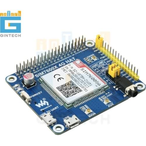 SIM7600SA-H 4G HAT for Raspberry Pi, 4G / 3G / 2G / GNSS, for Australia, New Zealand, Taiwan, Latin America sim7600sa