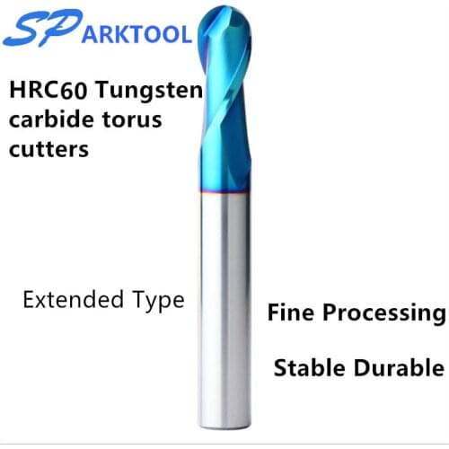 HRC60 Ball Nose cutter Carbide end mill Alloy Coating Tungsten Steel Cutting Tool 1 2 4 5 6 8 mm 2Flutes Milling Cutter CNC ma
