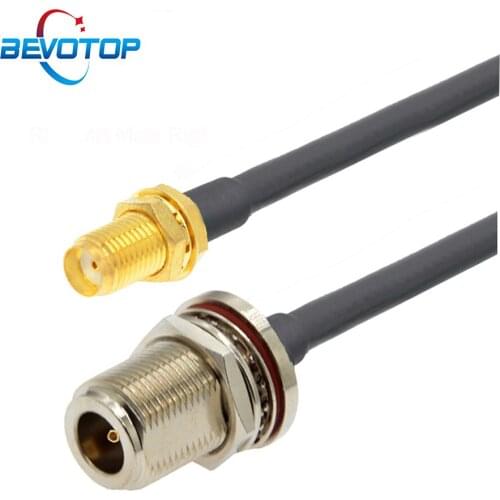 RG58 Cable Waterproof N Female to SMA Female Bulkhead RF Adapter 50 Ohm Coaxial Pigtail WIFI Extension Cord Coax Jumper Adapter