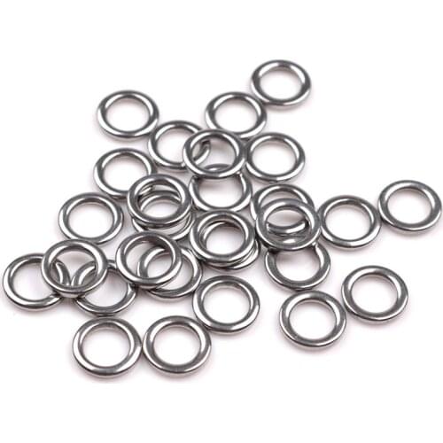 20pcs/lot Fishing Solid Ring High strength Jig Stainless steel seamless Single circle connect Ring Lure hook tool Accessories
