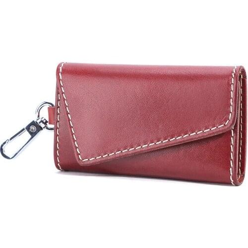 Handmade Genuine Leather Key Wallet Men And Women Fashion Holders Key Bag Multi Function Housekeeper Small Key Case Keys Pouch