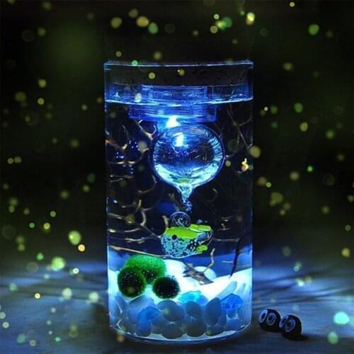 Hot Creative Colorful 12cm Glass Bottle Jar LED Terrariums Wish Bottle Night Light Aquarium Glass Bottle Night Light#264311