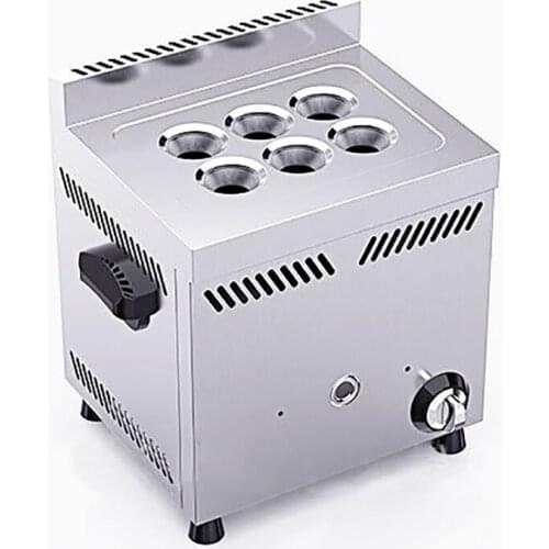 Egg Sausage Machine Commercial Gas Section Snack Equipment Egg Roll Machine Six Holes Entrepreneurial Egg Sausage JX-DCH06