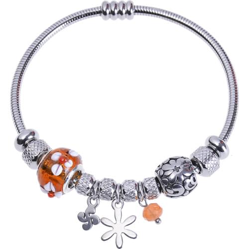 Pan series steel wire spring ring can be deformed, glass bead, flower magnet can be opened, stainless steel bracelet manufacture