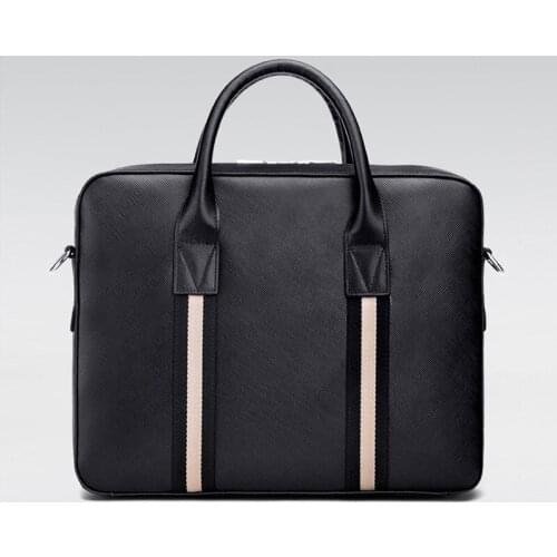 2020 new mens business briefcase leather handbag one shoulder computer bag